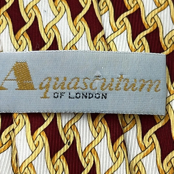 Vintage Aquascutum of London 100% Silk Cravat Tie - Picture 2 of 6